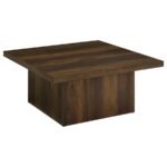 DEVAR SQUARE ENGINEERED WOOD COCKTAIL COFFEE TABLE DARK PINE