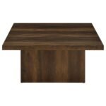 DEVAR SQUARE ENGINEERED WOOD COCKTAIL COFFEE TABLE DARK PINE - Image 3