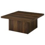 DEVAR SQUARE ENGINEERED WOOD COCKTAIL COFFEE TABLE DARK PINE - Image 4
