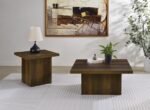 DEVAR SQUARE ENGINEERED WOOD COCKTAIL COFFEE TABLE DARK PINE - Image 9