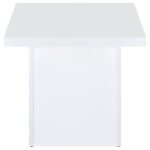 DEVAR SQUARE ENGINEERED WOOD SIDE END TABLE WHITE HIGH GLOSS - Image 5