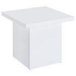 DEVAR 2-PIECE SQUARE COFFEE END TABLE SET WHITE HIGH GLOSS - Image 3