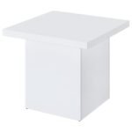 DEVAR 2-PIECE SQUARE COFFEE END TABLE SET WHITE HIGH GLOSS - Image 5