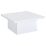 DEVAR 2-PIECE SQUARE COFFEE END TABLE SET WHITE HIGH GLOSS - Image 8