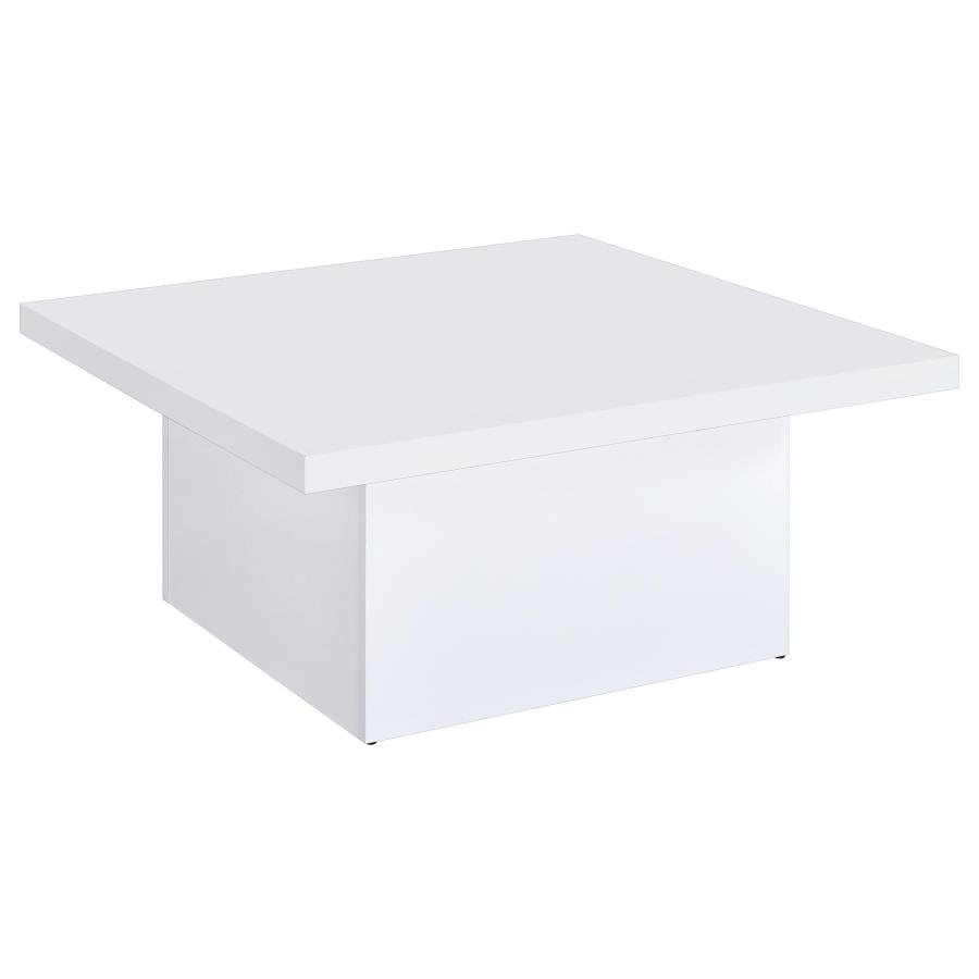 710898_02x900.jpg DEVAR SQUARE ENGINEERED WOOD COFFEE TABLE WHITE HIGH GLOSS - Image 1