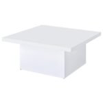 DEVAR SQUARE ENGINEERED WOOD COFFEE TABLE WHITE HIGH GLOSS - Image 4