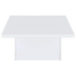DEVAR SQUARE ENGINEERED WOOD COFFEE TABLE WHITE HIGH GLOSS - Image 5