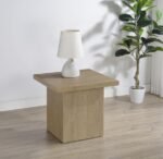 DEVAR SQUARE ENGINEERED WOOD SIDE END TABLE LATTE - Image 2