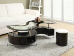 BUCKLEY 3-PIECE COFFEE TABLE AND STOOLS SET CAPPUCCINO - Image 2