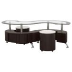 BUCKLEY 3-PIECE COFFEE TABLE AND STOOLS SET CAPPUCCINO - Image 3