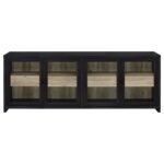 DENISON 79-INCH 4-DOOR TV STAND MEDIA CONSOLE BLACK - Image 4