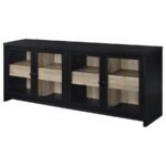 DENISON 79-INCH 4-DOOR TV STAND MEDIA CONSOLE BLACK - Image 5