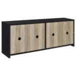 DENISON 79-INCH 4-DOOR TV STAND MEDIA CONSOLE BLACK - Image 7