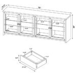 DENISON 79-INCH 4-DOOR TV STAND MEDIA CONSOLE BLACK - Image 11