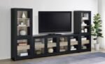 DENISON 79-INCH 4-DOOR TV STAND MEDIA CONSOLE BLACK - Image 12