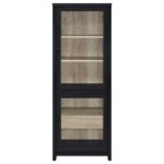 DENISON 67-INCH 2-DOOR MEDIA TOWER STORAGE CABINET BLACK - Image 4