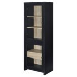 DENISON 67-INCH 2-DOOR MEDIA TOWER STORAGE CABINET BLACK - Image 5