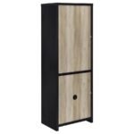 DENISON 67-INCH 2-DOOR MEDIA TOWER STORAGE CABINET BLACK - Image 7