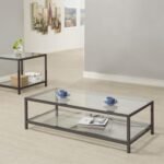TRINI 2-PIECE COFFEE AND END TABLE SET BLACK NICKEL