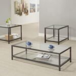 TRINI 3-PIECE COFFEE AND END TABLE SET BLACK NICKEL