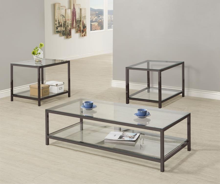 720228-S3_01x900.jpg TRINI 3-PIECE COFFEE AND END TABLE SET BLACK NICKEL - Image 1