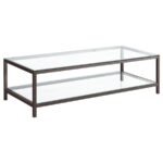 TRINI 1-SHELF GLASS TOP COFFEE TABLE BLACK NICKEL