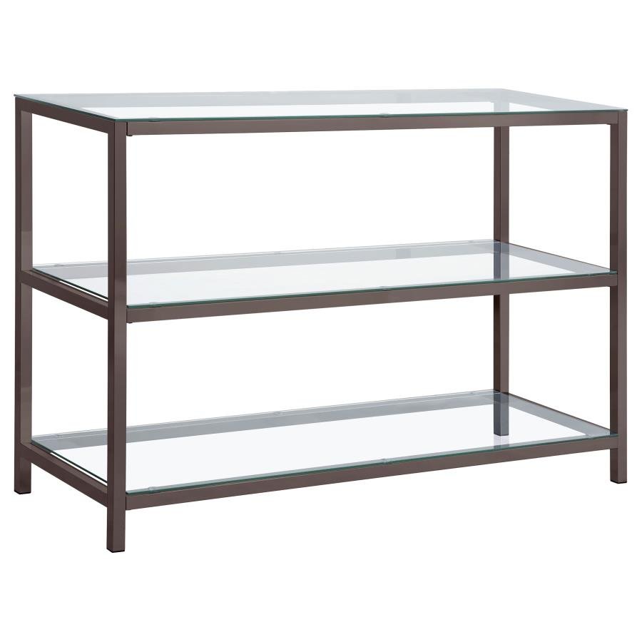 720229_02x900.jpg TRINI 2-SHELF GLASS TOP ENTRYWAY CONSOLE TABLE BLACK NICKEL - Image 1