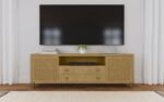ARINI RATTAN CANE 2-DOOR TV STAND MEDIA CONSOLE SAND WASH - Image 2