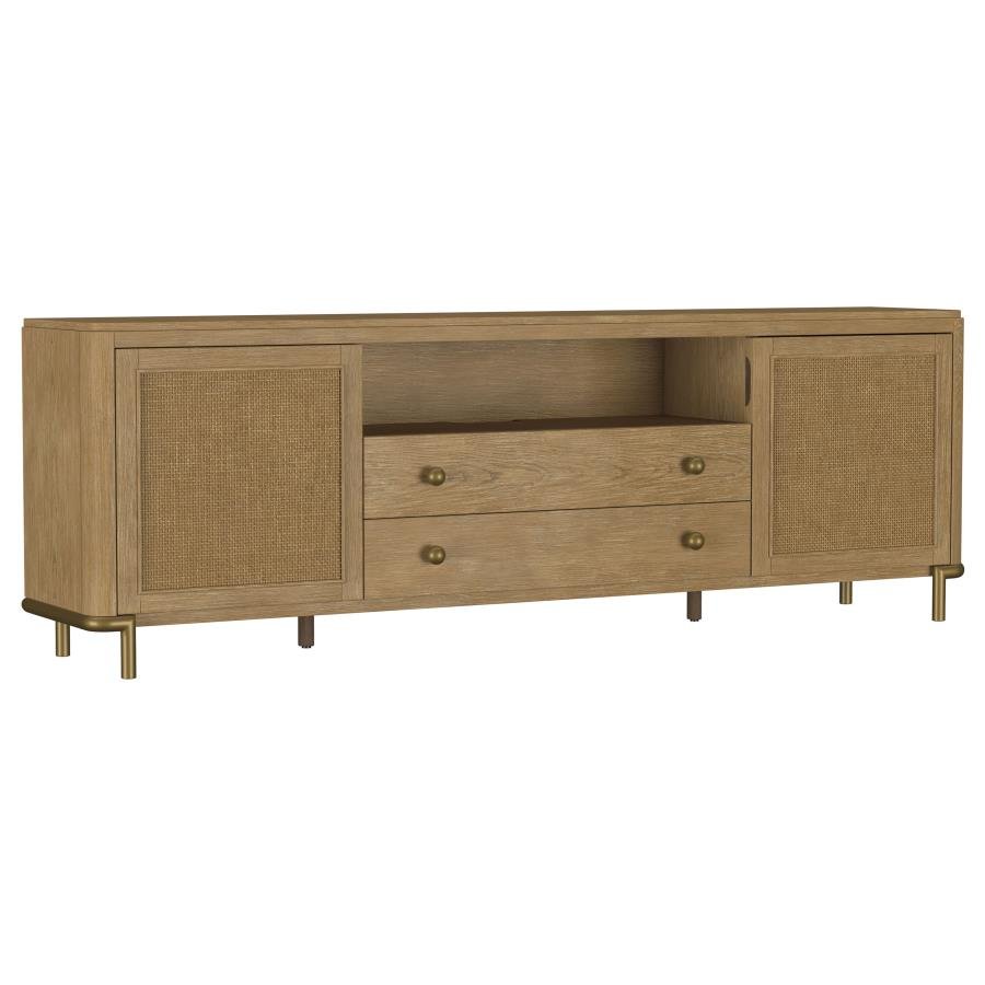 720253_02x900.jpg ARINI RATTAN CANE 2-DOOR TV STAND MEDIA CONSOLE SAND WASH - Image 1