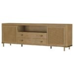 ARINI RATTAN CANE 2-DOOR TV STAND MEDIA CONSOLE SAND WASH - Image 5