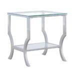 SAIDE SQUARE GLASS TOP SIDE END TABLE CHROME
