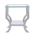 SAIDE SQUARE GLASS TOP SIDE END TABLE CHROME - Image 5