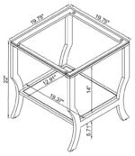 SAIDE SQUARE GLASS TOP SIDE END TABLE CHROME - Image 6