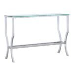 SAIDE RECTANGULAR GLASS TOP ENTRYWAY CONSOLE TABLE CHROME