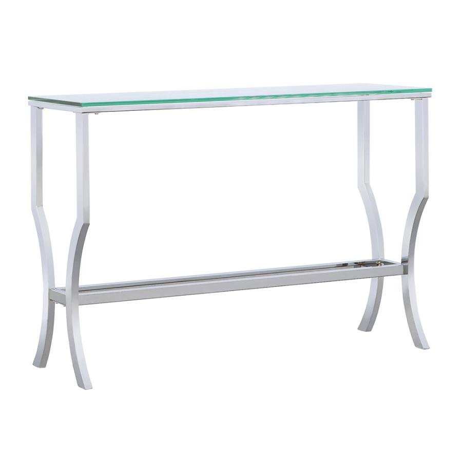 720339_02x900.jpg SAIDE RECTANGULAR GLASS TOP ENTRYWAY CONSOLE TABLE CHROME - Image 1