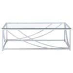 LILLE RECTANGULAR GLASS TOP COFFEE TABLE CHROME - Image 3