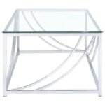 LILLE RECTANGULAR GLASS TOP COFFEE TABLE CHROME - Image 4