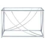 LILLE GLASS TOP ENTRYWAY CONSOLE TABLE ACCENTS CHROME - Image 3