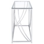 LILLE GLASS TOP ENTRYWAY CONSOLE TABLE ACCENTS CHROME - Image 4