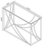 LILLE GLASS TOP ENTRYWAY CONSOLE TABLE ACCENTS CHROME - Image 5