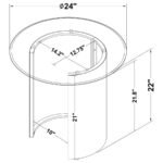 MORENA ROUND TAWNY GLASS TOP SIDE END TABLE BRUSHED BRONZE - Image 13