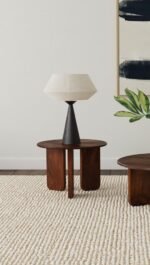 DALE ROUND SOLID MANGO WOOD SIDE END TABLE BROWN - Image 2
