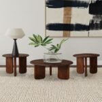 DALE 3-PIECE SOLID WOOD COFFEE AND END TABLE SET BROWN