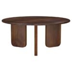 DALE 3-PIECE SOLID WOOD COFFEE AND END TABLE SET BROWN - Image 7