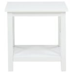 SKYVIEW SQUARE PINE WOOD SIDE END TABLE WITH SHELF WHITE - Image 3