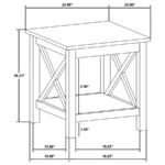 SKYVIEW SQUARE PINE WOOD SIDE END TABLE WITH SHELF WHITE - Image 7