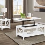 SKYVIEW 2-PIECE RECTANGULAR LIFT TOP COFFEE TABLE SET WHITE