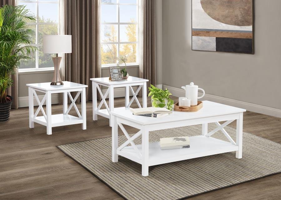 722088-S3_01x900.jpg SKYVIEW 3-PIECE RECTANGULAR LIFT TOP COFFEE TABLE SET WHITE - Image 1