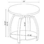 DACRE ROUND ENGINEERED WOOD TOP SIDE END TABLE DARK CHARCOAL - Image 5
