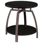 DACRE 2-PIECE ROUND COFFEE AND END TABLE SET DARK CHARCOAL - Image 3